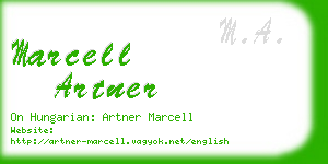 marcell artner business card